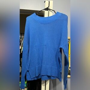 Blue knitted sweater